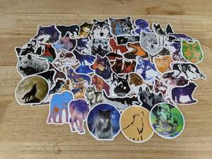 lot 84F image: 50 Wolf Stickers - Brand New