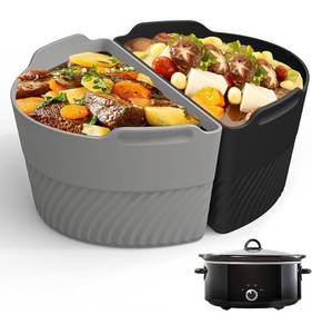 lot 351 image: 2 Silicone Slow Cooker Liners for 6-8 Qt Crock Pots - Brand New