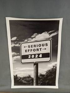 lot 360 image: Black and White Canvas Print 12 x 18 Serious Effort 2024 - Brand New