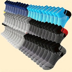 lot 4B image: 60 Brand New Mens Low Cut Anti Odor & Sweat Absorption Black, Blue, White and Grey Socks