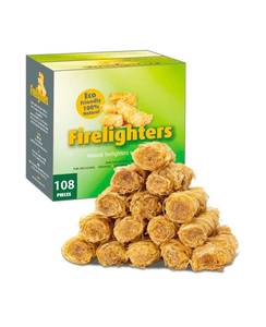 lot 370 image: Box of 108 Eco Friendly Natural Firelighters - Brand New