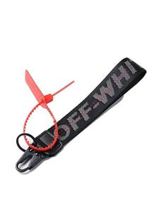 lot 21F image: Off-White Keychain Lanyard Strap Black with Red Tag - Brand New