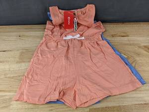 lot 395 image: PatPat Girls Romper Lot, Size 8-9, Peach and Blue - Brand New