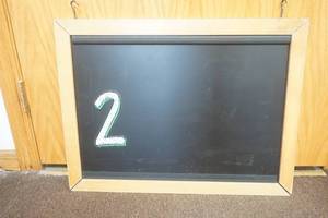 lot 98 image: Double Sided Hanging Chalkboard