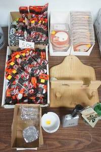 lot 253 image: Dinner Bell, Ash Trays, Hook Rack, Coasters, Shoe Laces