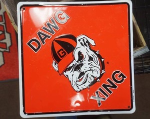 lot 303 image: Dawg Xing Metal Sign 12x12