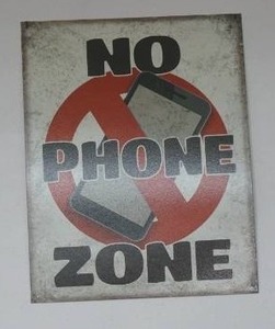 lot 318 image: No Phone Zone Metal Sign