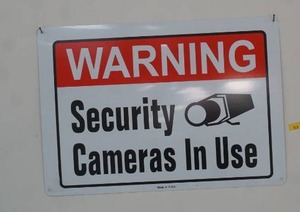 lot 319 image: Warning Security Camera In Use Sign
