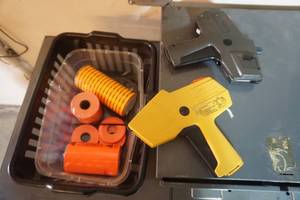 lot 332 image: pricing guns, stickers, and basket