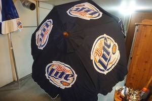 lot 337 image: Miller Lite Patio Umbrella-Cloth Navy Blue