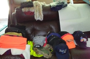 lot 200 image: Baseball Hats and Winter Gear.