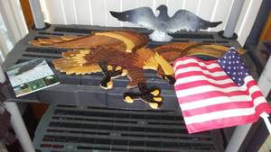 lot 195 image: Handcrafted 3D Eagle and Dcor.