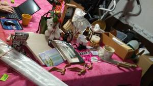 lot 310 image: Misc. Household, Flagpole, Shelving, Travel Clock and More.
