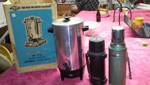 lot 312 image: West Bend 36 cup Aluminum Coffee Maker and Thermos (2).
