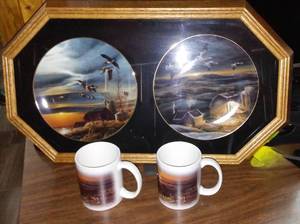 lot 269 image: Terry Redlin Plates in Frames Glass.