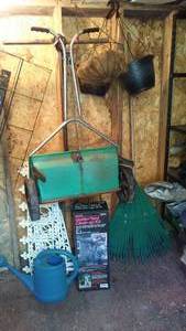 lot 275 image: Lawn and Garden, Seeder, Gutter Cleanup (NEW) and More.