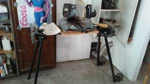 lot 211 image: Delta Miter Saw And Wolf Craft Saw Stand.