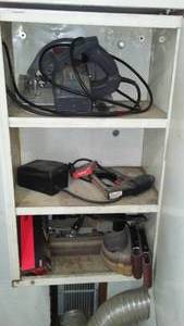 lot 213 image: Craftsman Belt Sander and Skil Circular Saw, Electric Stapler.