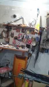 lot 219 image: Hand tools, Creeper, Odd and Ends.
