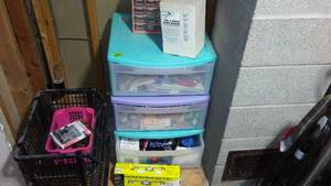 lot 185 image: Stacking Storage with Contents.
