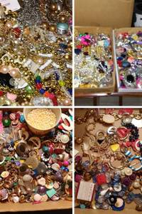 lot 333 image: Huge Quantity Costume Jewelry, Craft pieces and Parts