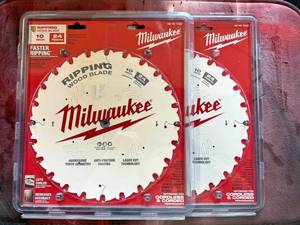 lot 5 image: Milwaukee 10 Inch 24 Tooth Ripping Circular Saw Miter Saw Blade BRAND NEW