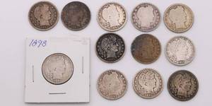lot 36 image: US Liberty Head Quarter Lot of 12