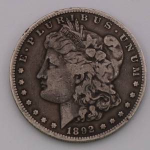 lot 8 image: 1892-S Morgan Silver Dollar