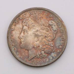 lot 1 image: 1890 Morgan Silver Dollar