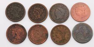 lot 27 image: US Large Cent Lot of 7