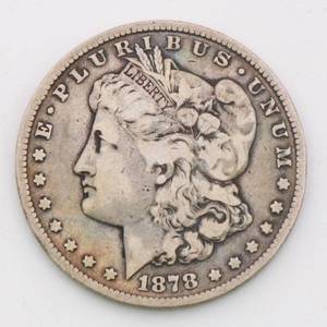 lot 13 image: 1878-CC Morgan Silver Dollar
