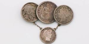 lot 50 image: Rare Coin Chain - Seated Liberty, Barber, Buffalo