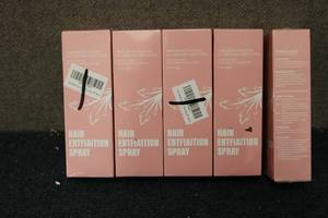 lot 58 image: 5 bottles of HAIR ENTFIAITION SPRAY...