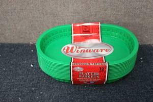 lot 108 image: 12 Pack of red oval serving baskets...