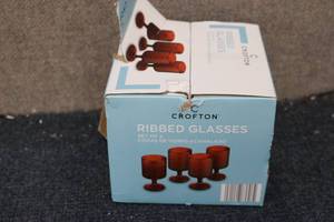 lot 124 image: Set of 4 Ribbed Glasses...