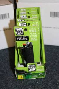 lot 174 image: 2-6 packs of metal lighter cases wi...