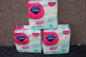 lot 189 image: 3-40 packs of Saba pantiliners...