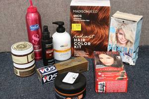 lot 195 image: Hair lot Mousse, coloring kits, p...