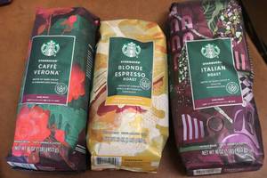 lot 201 image: 3-1lb bags of Starbucks Blonde Espr...
