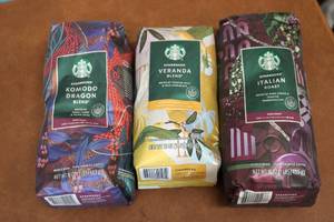 lot 202 image: 3-1lb bags of Starbucks Komodo Drag...