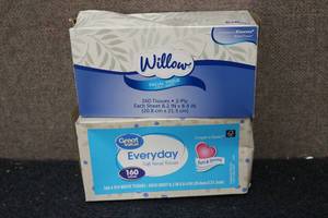 lot 208 image: 2 boxes of tissues...