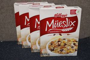 lot 273 image: 4 Boxes of Kelloggs Mueslix Cereal...