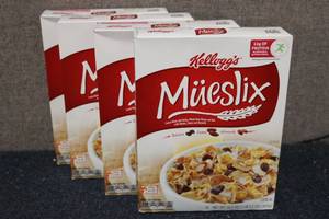 lot 274 image: 4 Boxes of Kelloggs Mueslix Cereal...