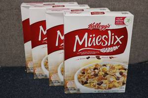 lot 275 image: 4 Boxes of Kelloggs Mueslix Cereal...