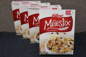 lot 282 image: 4 Boxes of Kelloggs Mueslix Cereal...