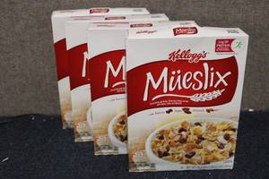 lot 284 image: 4 Boxes of Kelloggs Mueslix Cereal...