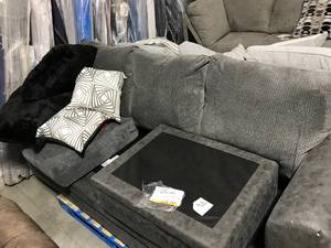 lot 21 image: CHAISE SOFA WITH OTTOMAN