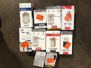 lot 18 image: Lot of Assorted Digital Door Locks and Handles Various Models and Conditions   Customer Returns See Pictures
