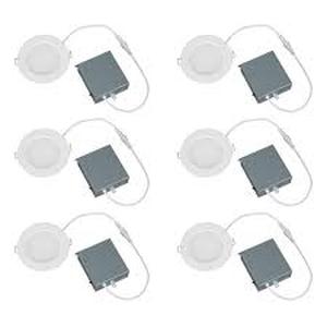 lot 45 image: E ENERGETIC LIGHTING 4 in. Adjustable CCT Recessed Light Trim New Construction Dimable Indoor Integrated LED Recessed Light Trim (6-Pack)  Customer Returns See Pictures