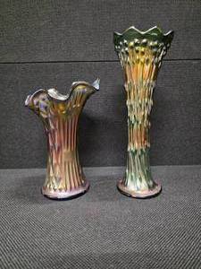 Fenton April Showers Carnival Glass Vases